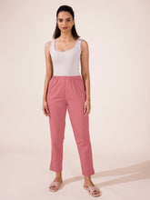 Load image into Gallery viewer, Go Colors Dusty Rose Cotton Pencil Pant
