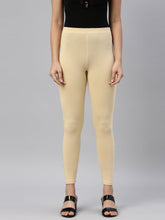 Load image into Gallery viewer, Go Colors Light Wheat Cotton Stretch Ankle Length Leggings
