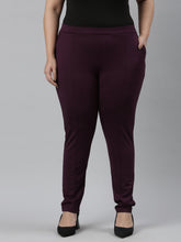 Load image into Gallery viewer, Go Colors Dark Wine Roma Ponte Pants

