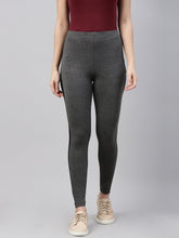 Load image into Gallery viewer, Go Colors Antra Melanges Cotton Stretch Side Stripes Active Leggings
