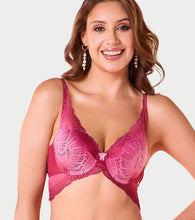 Load image into Gallery viewer, Enamor F191 Padded Wired Medium Coverage Butterfly Enhancer Plunge Push-Up Bra - Coral Wave
