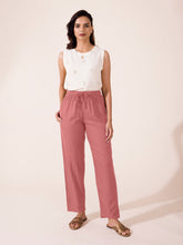 Load image into Gallery viewer, Go Colors Dusty Pink Woven Viscose Casual Pants
