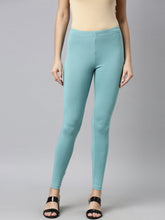 Load image into Gallery viewer, Go Colors Light Mint Cotton Stretch Ankle Length Leggings

