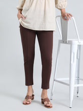 Load image into Gallery viewer, Go Colors Dark Brown Roma Ponte Pants
