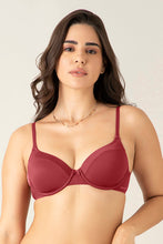 Load image into Gallery viewer, Amante Satin Edge Padded Wired  Bra - Red Dahlia 10115
