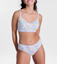 Load image into Gallery viewer, Enamor P177 Ultimate Softness Modal Hipster Panty for Women - Mid Waist, Outer Elastic, Medium Coverage (Lilac Garden Print)
