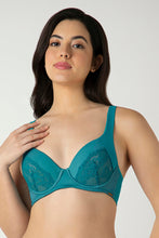 Load image into Gallery viewer, Amante Glam Padded Non-Wired Plunge Bra - Deep Lagoon 05501
