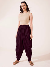 Load image into Gallery viewer, Go Colors Purple Woven Viscose Harem Dhoti Pant
