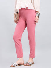Load image into Gallery viewer, Go Colors Blush Pink Cotton Stretch Kurti pants
