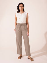 Load image into Gallery viewer, Go Colors Beige Woven Viscose Casual Pants
