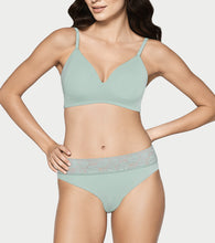 Load image into Gallery viewer, Enamor Drip Trim Lace Bikini for Women Low Waist, Lace at Waist - SMP03 (Sage Green)
