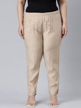Load image into Gallery viewer, Go Colors Beige Silk Pants
