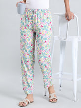 Load image into Gallery viewer, Go Colors White Woven Viscose Printed Lounge Pants
