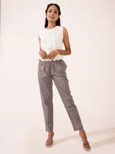 Load image into Gallery viewer, Go Colors Ebony Grey Cotton Cambric Cotton Pants
