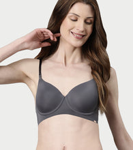 Load image into Gallery viewer, Enamor Innovations Ecolite, Smoother Perfect Lift Women's T-Shirt Bra - Crush Proof Cups, Padded, Wired, High Coverage - F057 (Ink Grey)
