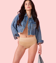 Load image into Gallery viewer, Enamor CW01 Cotton Classic, All Day Comfort, High Waist Brief - Breathable, Antimicrobial with Stain Release, Outer Brushed Wide Elastic, Full Coverage -  Pack of 1 (Skin)

