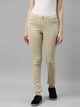 Load image into Gallery viewer, Go Colors Green Mist Cotton Polyester Super Stretch Jeggings
