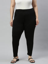 Load image into Gallery viewer, Go Colors Black Terry Warm Leggings
