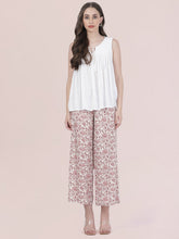 Load image into Gallery viewer, Go Colors White Woven Viscose Printed Palazzo
