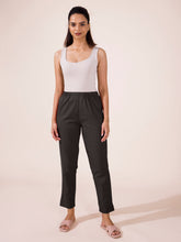 Load image into Gallery viewer, Go Colors Silver Grey Cotton Pencil Pant
