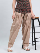 Load image into Gallery viewer, Go Colors Beige Cotton Salwar
