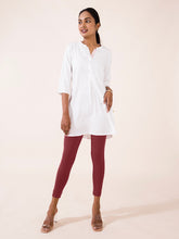 Load image into Gallery viewer, Go Colors Violet Cotton Stretch Ankle Length Leggings
