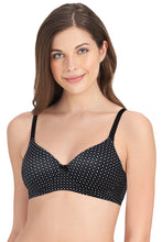 Load image into Gallery viewer, Amante Smooth Dreams Padded Non-wired T-shirt Bra - Black Dot Print 82301
