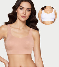 Load image into Gallery viewer, Enamor BambooBliss Pop-on Bra, Non-Padded, Wirefree, High Coverage - IB06 (White/Honey Beige)-Pack of 2

