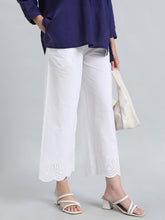 Load image into Gallery viewer, Go Colors White Cotton Hakoba Palazzo
