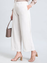 Load image into Gallery viewer, Go Colors Cream Crepe Wide Trouser

