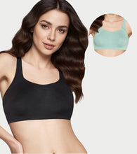 Load image into Gallery viewer, Enamor BambooBliss Pop-on Bra, Non-Padded, Wirefree, High Coverage - IB06 (Jet Black/Jade Green)-Pack of 2
