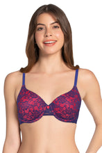 Load image into Gallery viewer, Amante Lace Dream Padded Wired Lace Bra - Royal Blue_N.P 82701
