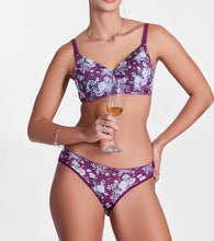 Load image into Gallery viewer, Enamor P165 Womens Low Waist Co-ordinate Bikini Panty (Damask Plum Print)
