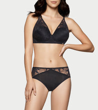 Load image into Gallery viewer, Enamor BambooBliss Lace Trim Brief, Mid Rise, 3/4th Back Coverage - IP25 (Black)

