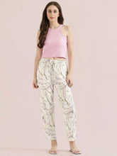 Load image into Gallery viewer, Go Colors White Woven Viscose Printed Lounge Pants
