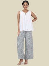 Load image into Gallery viewer, Go Colors Blue Woven Viscose Printed Palazzo
