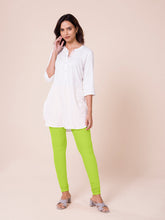 Load image into Gallery viewer, Go Colors Bright Green Cotton Stretch Churidar
