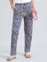 Load image into Gallery viewer, Go Colors Navy Cotton Knit Printed Lounge Pants
