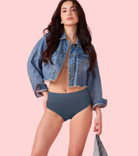 Load image into Gallery viewer, Enamor CW01 Cotton Classic, All Day Comfort, High Waist Brief - Breathable, Antimicrobial with Stain Release, Outer Brushed Wide Elastic, Full Coverage -  Pack of 1 (Orion Blue)
