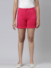 Load image into Gallery viewer, Go Colors Young Fuchsia Cotton Knit Shorts
