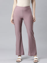 Load image into Gallery viewer, Go Colors Dusty Voilet Nylon Stretch Bell Bottom
