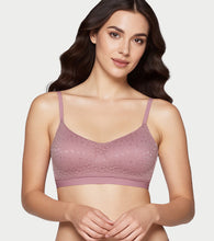 Load image into Gallery viewer, Enamor Lit Balconette Bra for Women Padded, Wire-Free, Medium Coverage, Lace Jacquard on Cups - SMB02  (Mild Lavender)
