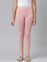 Load image into Gallery viewer, Go Colors Baby Pink Cotton Stretch  Ankle Length Leggings
