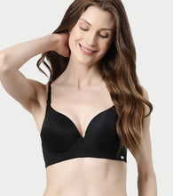 Load image into Gallery viewer, Enamor Innovations Transform Gel-Cup, Air-Brush  Enhancer, Double Push-Up Women's Bra - Powder finish, Padded, Wired, Medium Coverage - F114 (Black)
