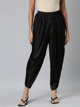 Load image into Gallery viewer, Go Colors Black Woven Viscose Harem Dhoti Pant
