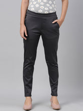 Load image into Gallery viewer, Go Colors Silver Grey Woven Cotton Stretch Treggings
