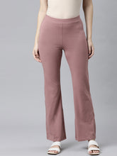 Load image into Gallery viewer, Go Colors Dusty Voilet Cotton Stretch Flared Pant
