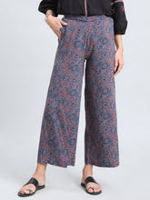 Load image into Gallery viewer, Go Colors Navy Woven Viscose Printed Palazzo
