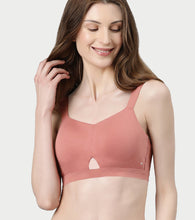 Load image into Gallery viewer, Enamor Innovations Cloudsoft Invisi Bonded Neck Women's Everyday Cotton Minimizer Bra -  Padded, Wirefree, Full Coverage - A064 (Available in Plus Sizes) (Rosette)
