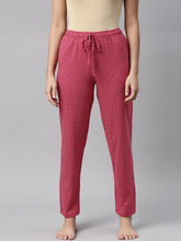 Load image into Gallery viewer, Go Colors Red Cotton Knit Printed Lounge Pants
